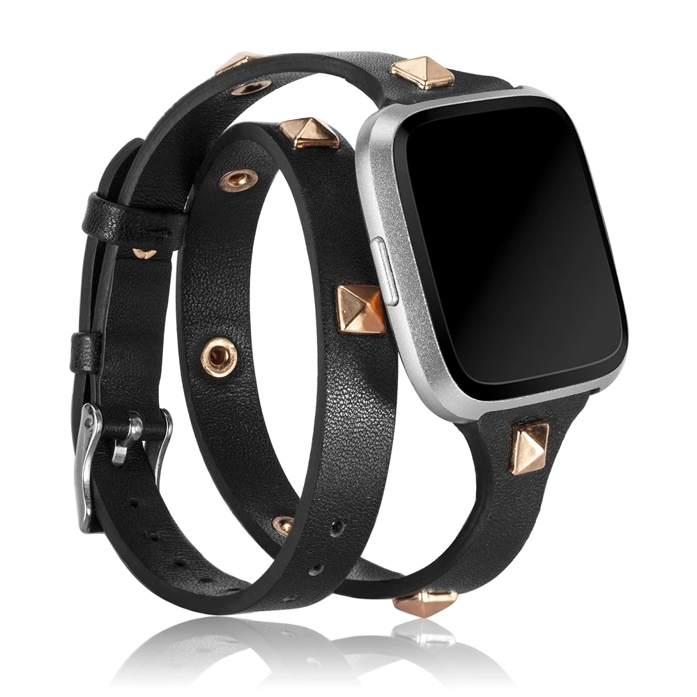 Wearlizer двойной ремешок для Fitbit Versa 2 ремень из мягкой натуральной кожи обертывания