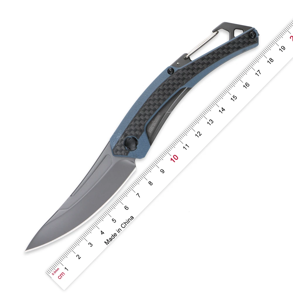 Китай OEM 1225 реверберации XL складной нож 8Cr13MoV лезвие сине-серый G10 ручка с накладкой из углеродного волокна крюк для рюкзака нож для ключей