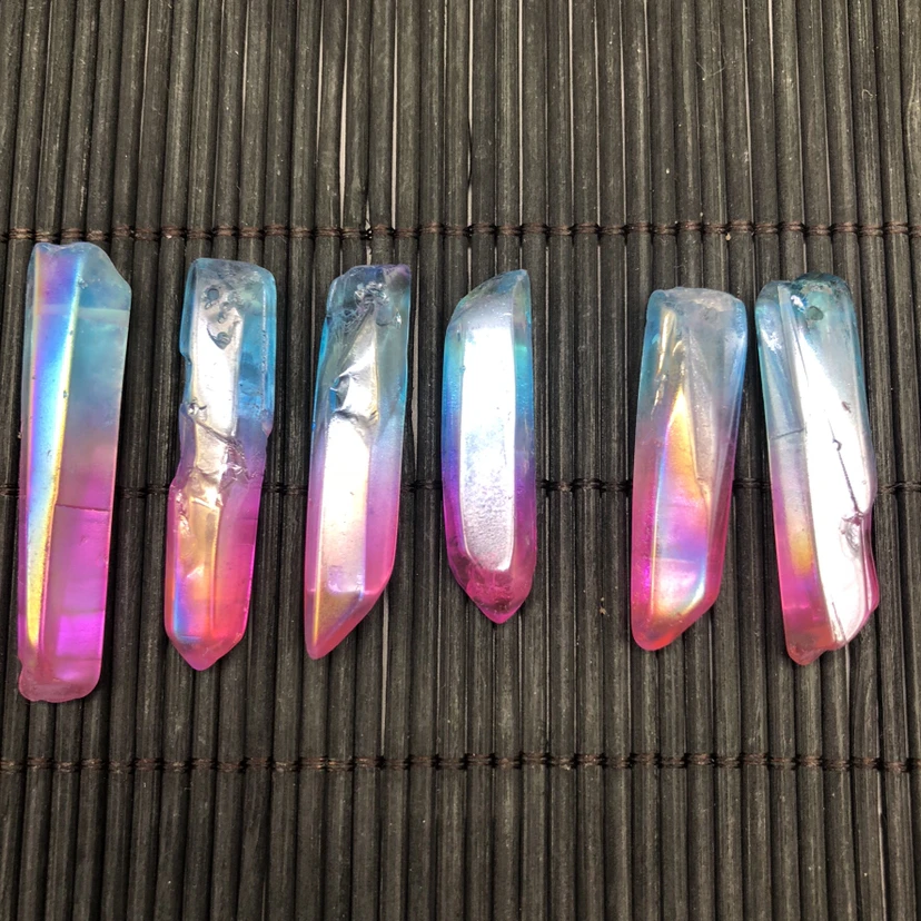 

500g Beautiful RAINBOW TITANIUM AURA LEMURIAN QUARTZ CRYSTAL POINT