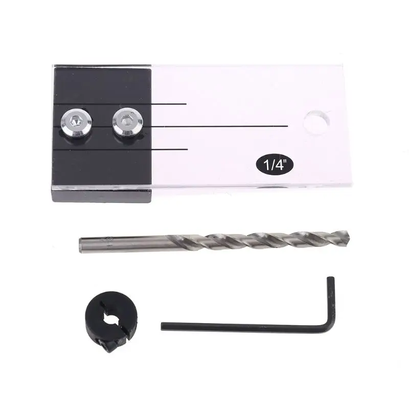 

Dowel Jig Acrylic Hardened Steel Pocket Hole Jig 1/4 Inch Drill Guide Locator