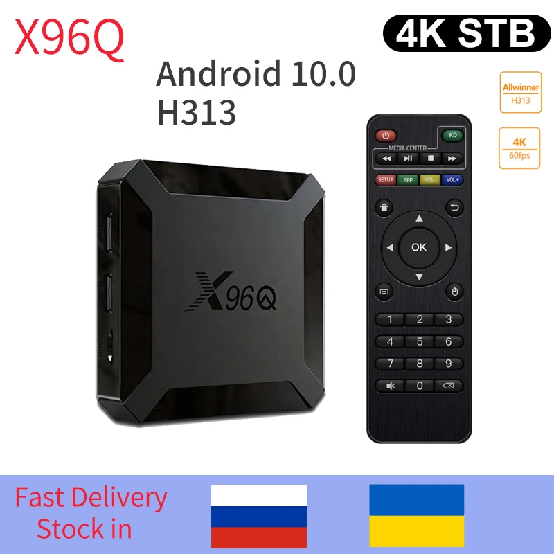 

X96Q Android 10.0 TV Box Allwinner H313 Quad Core 4k 3D 2GB 16GB 2.4G Wifi Media Player H.265 Smart Set Top Box Pk X96 MINI