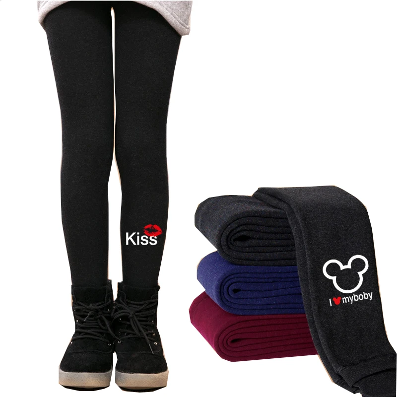 Высококачественные зимние детские леггинсы для девочек плотные теплые