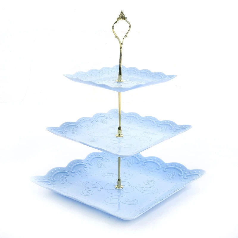 Подставка для десертов капкейков 3-ярусная пластиковая подставка сервировки