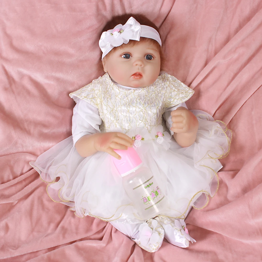 

Reborn doll 20inch Silicon Vinyl Reborn baby doll bonecas Cute pricess girl doll for Children Gift