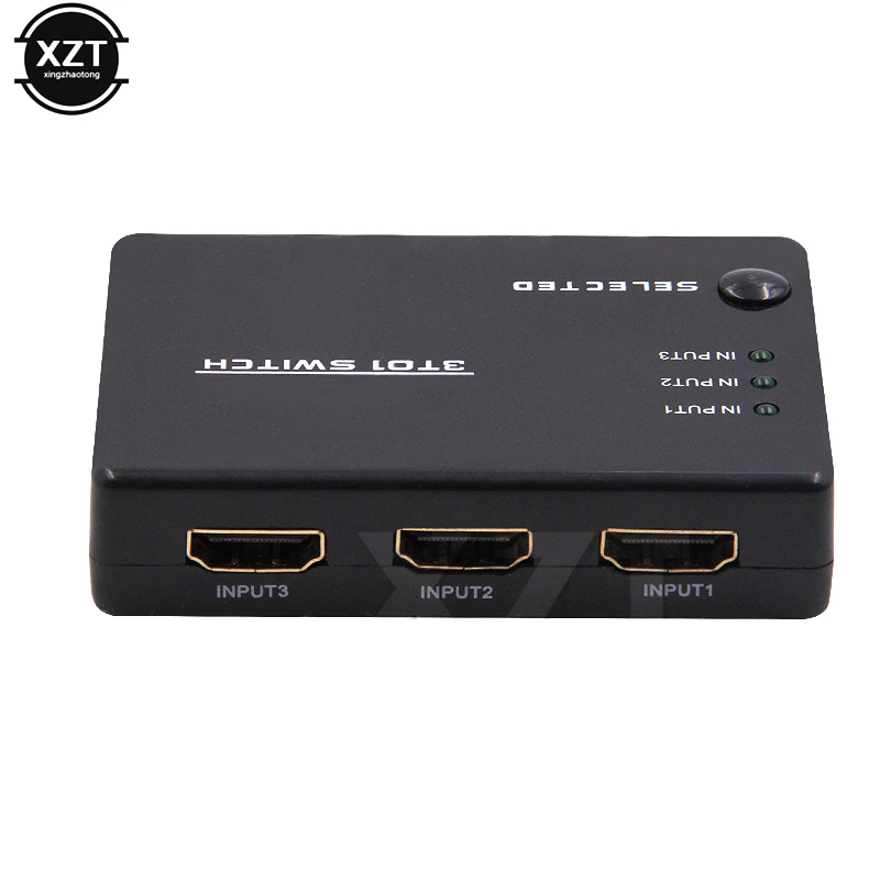 3 Port HDMI-compatible Switcher Video Selector Splitter Hub IR Remote Controller For PS3 DVD 360 Xbox | Электроника