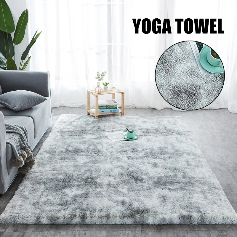 

Hot Silky Fluffy Carpet Modern Home Bed Room Decor Floor Rugs Living Bedroom Bedside Mat Kids Play Mats