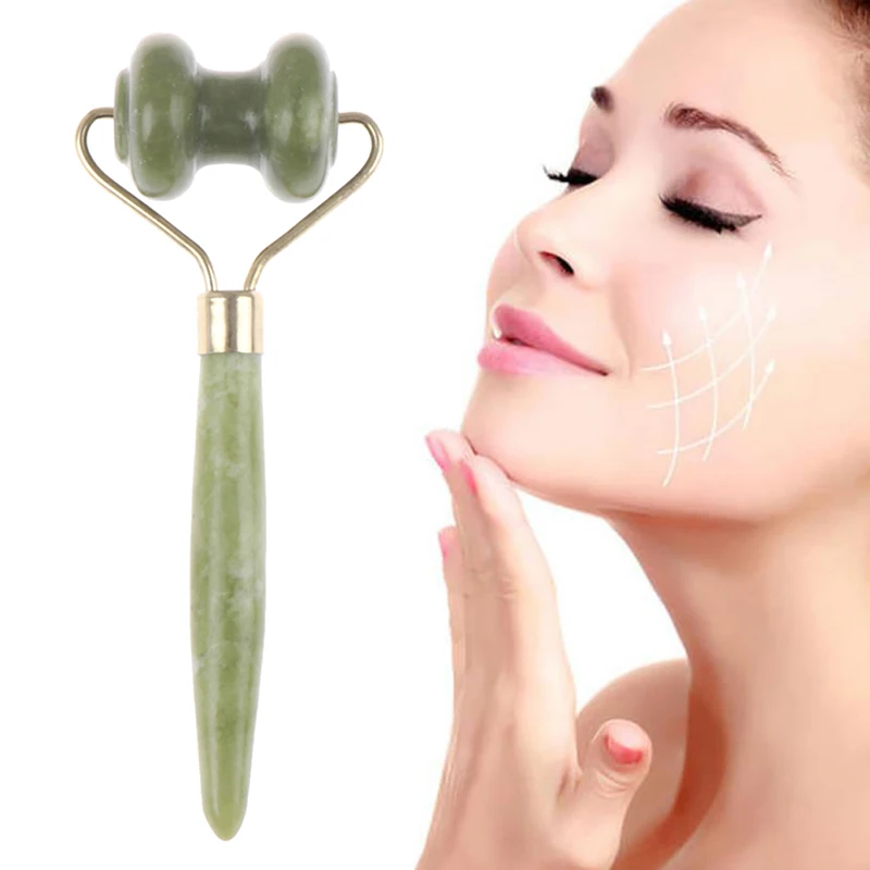 

1PCS Jade Roller Massager For Face Skin Care Gouache Scraper Lift Beauty Tools Body Back Eye Chin Stone Facial Slimming Massager