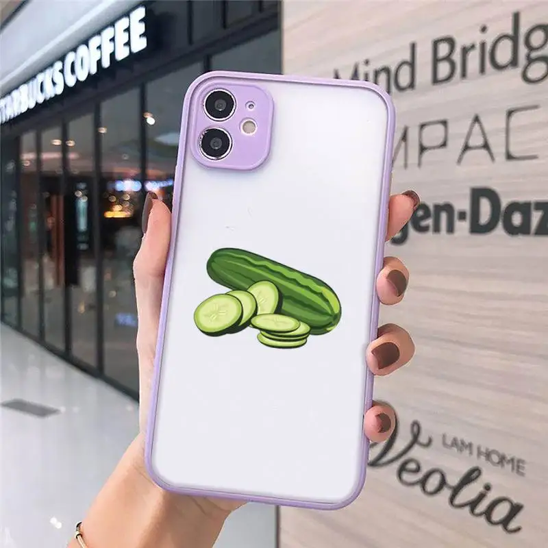 

cucumber food fruit Phone Cases matte transparent For iphone 7 8 11 12 plus mini x xs xr pro max cover