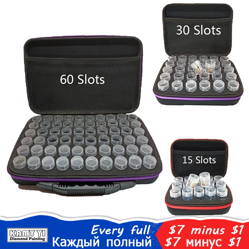 

Sac à main fente 15/30/60 | Rangement de perles, accessoires de peinture au diamant, diamant, trousse à outils murale multifonct