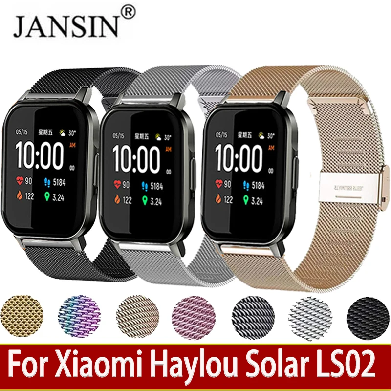 

Milanese Loop Strap For Haylou LS02 Stainless Steel Bracelet Metal WristStrap For Xiaomi Haylou Solar LS02 Watchband Accessories