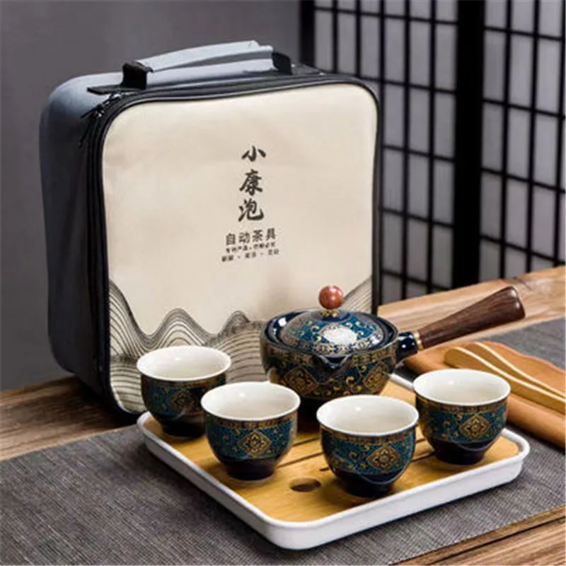 Tea Cup Set Chinese Ceramic Kung Fu Teaware New Teapot with Bag Making Portable Travel Outdoor Service Tools Mug | Дом и сад