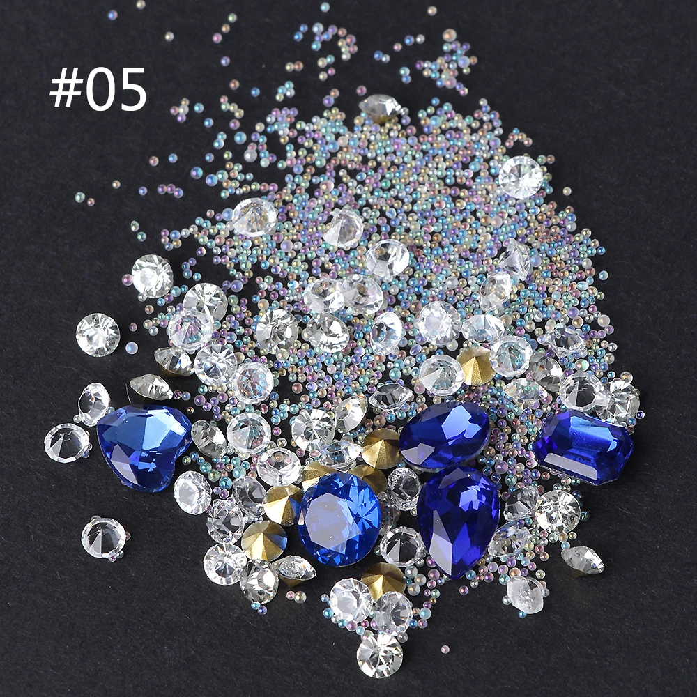 

Mixed Cone Point Rhinestone for 3D Nail Art DIY Decoration Crystal Resin Epoxy Mini Glass Beads Balls Jewelry Making Components