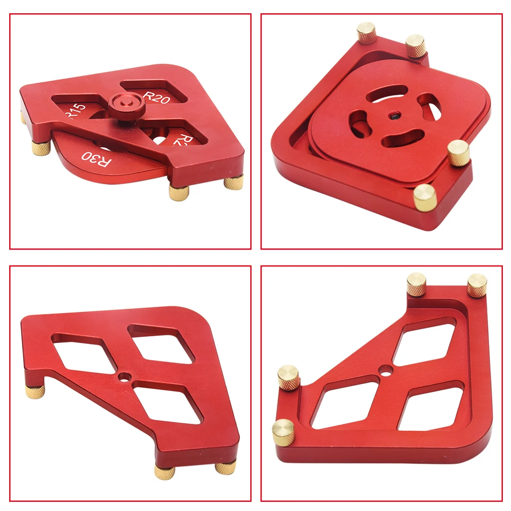 

4 In 1 Round Corner Woodworking R10 R20 R25 R30 Quick Jig Router Template Set Portable Half Fillet Locator Carpenter Wood Panel