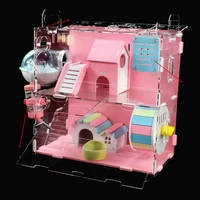 transparent hamster house acrylic double layer guinea pig cage small pet single layer oversized villa hamster supplies