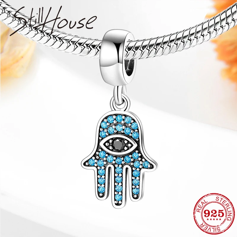 Новый кулон из стерлингового серебра 925 пробы с синим фианитом подвеска