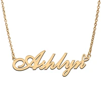 love heart ashlyn name necklace for women stainless steel gold silver nameplate pendant femme mother child girls gift