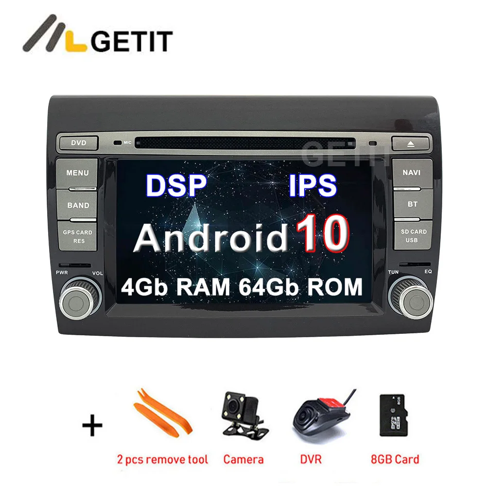DSP IPS Android 10 автомобильный DVD мультимедийный плеер для Fiat Bravo 2007 2012 автомобильное