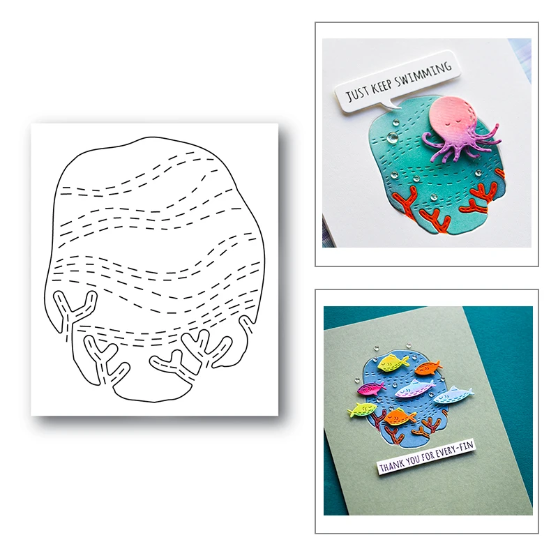 

2021 New Ocean Coral Background Metal Cutting Dies For DIY Craft Making Greeting Card and Album Scrapbooking No Clear Stamp Set