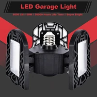 deformable 6000lm 60w 360 degree rotating led garage light 144led3 adjustable panels for garageworkshop barn warehouse