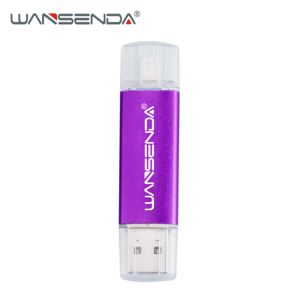 Фиолетовый WANSENDA OTG USB флеш-накопитель 2 в 1 USB3.0& Micro USB флеш-накопитель 128 ГБ 256 ГБ флеш-накопитель 16 ГБ 32 ГБ 64 Гб двойная USB карта памяти - Цвет: Фиолетовый