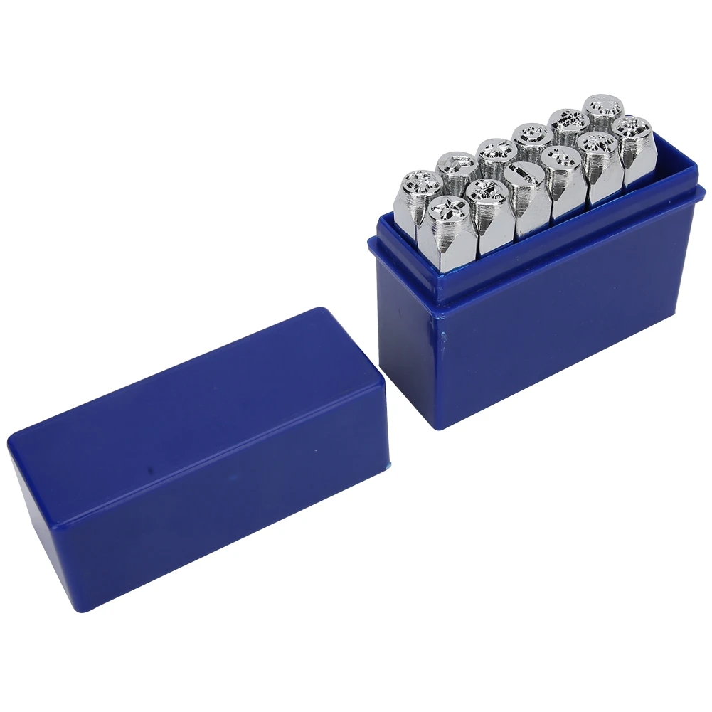 12 шт. дюйма кожаные штампы для рукоделия Металлическое Тиснение резьба набор