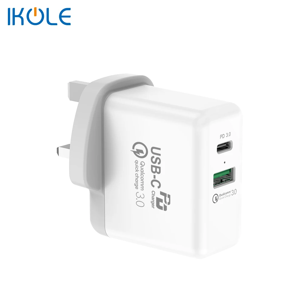 IKOLE 36 Вт PD3.0 + QC USB зарядное устройство Поддержка Type-C PD Быстрая зарядка и QC4.0 QC3.0 для
