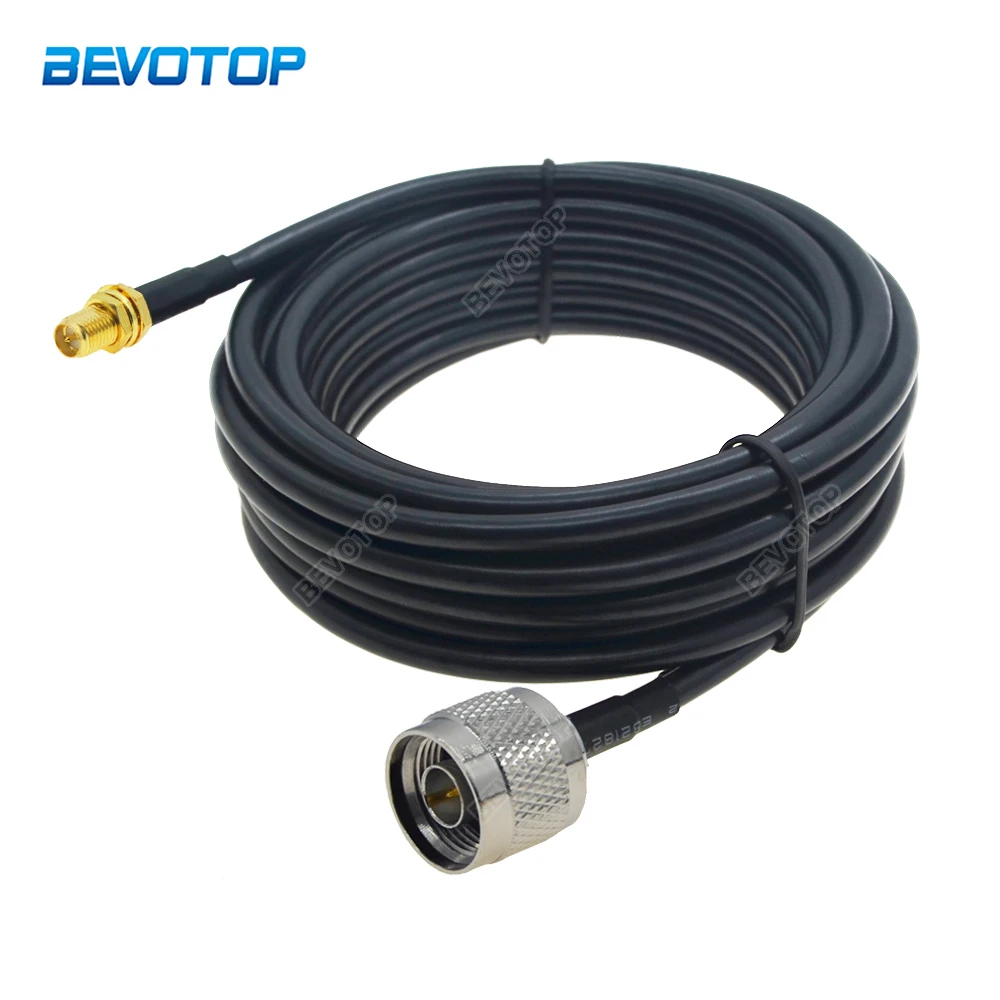 

New RP SMA Female Jack to N Male Plug RF Adapter Coaxial Cable LMR195 50-3 50 Ohm Pigtail 3G 4G 5G LTE Extension Cord Jumper