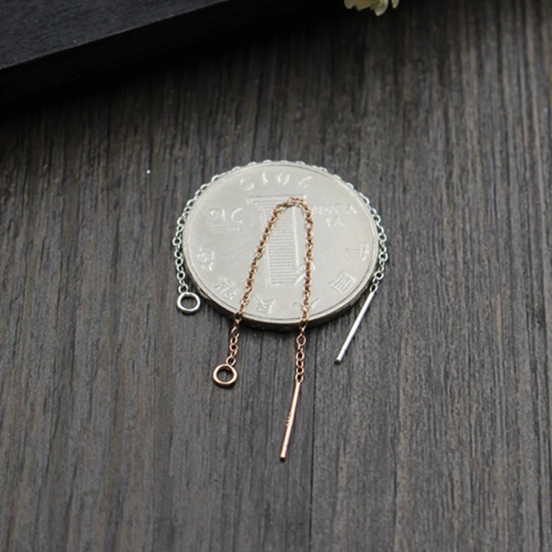 S925 Sterling Silver Long Tassel Chain Drop Sticker Dangle Drop Earrings Ear Line Chain for DIY Jewelry Making Accessories