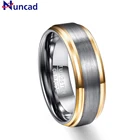Мужское кольцо из вольфрамового металла Nuncad, 8 мм, ширина 2,3 мм, обручальное кольцо с полным размером 7, 8, 9, 10, 11, 12