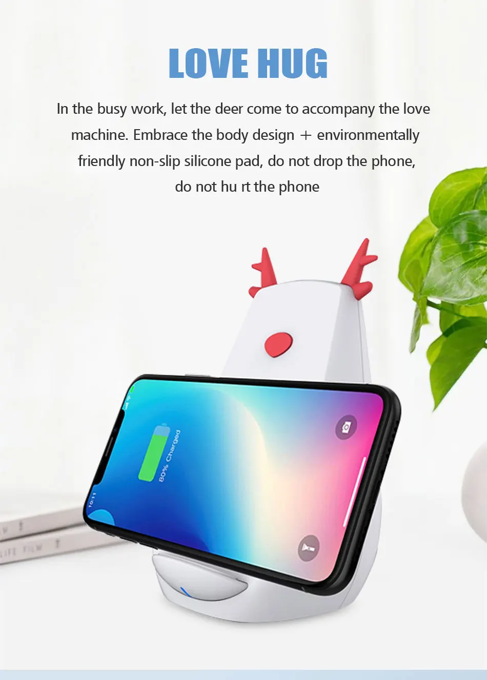 Рождественское Беспроводное зарядное устройство подставка для iPhone Беспроводная зарядка индукционное зарядное устройство для iPhone X XR XS 8 Plus samsung S7 S8 S9 S10