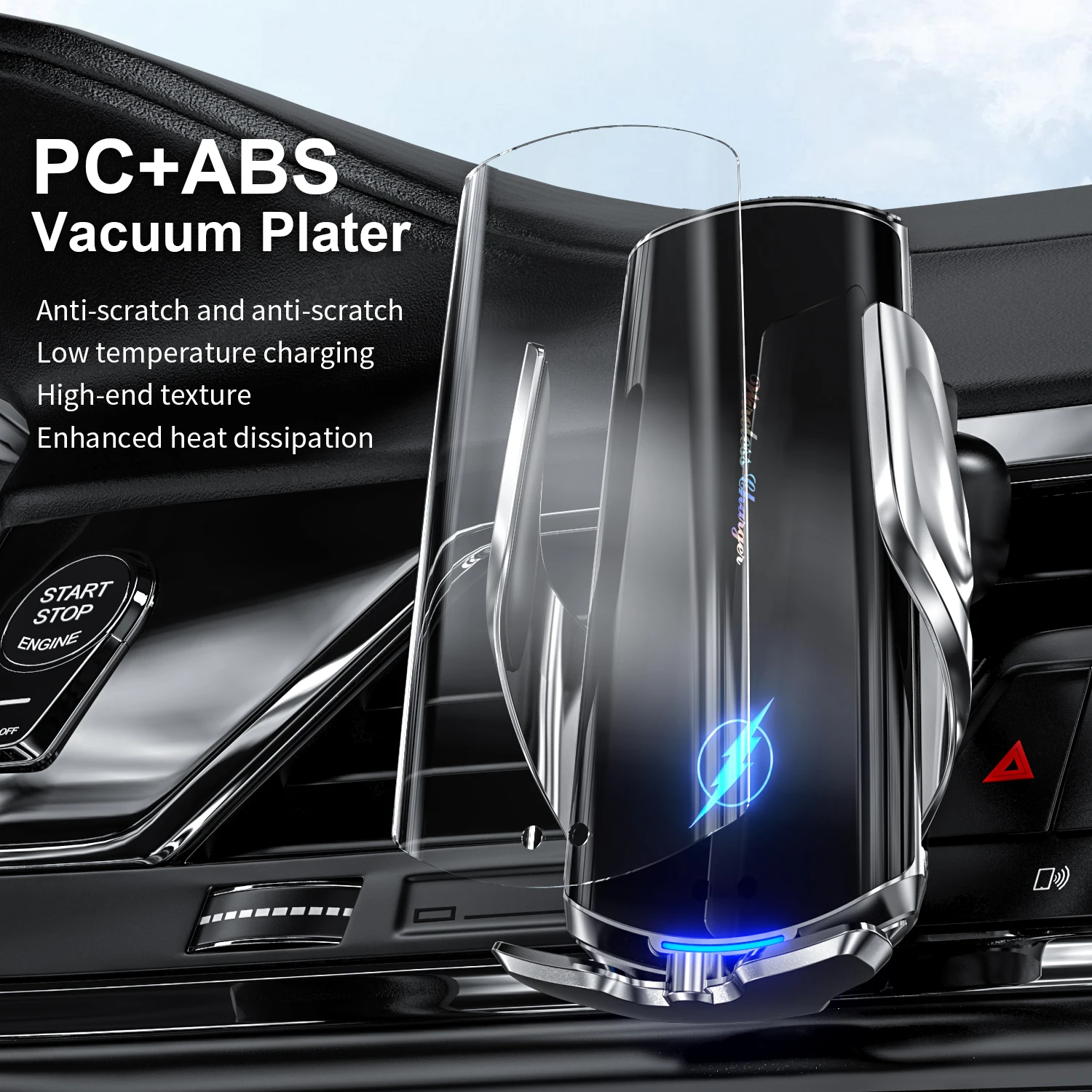 automatic clamping 10w fast car wireles charger for samsungs9 s10 iphone11proxsxr 8 smart sensor phone holder mount 360 rotation free global shipping