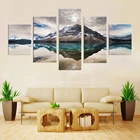 Алмазная 5d картина с изображением гор и озера, сделай сам, стразы, полностью квадратные, круглые, алмазная вышивка, 5 панелей, натуральный ландшафт F12