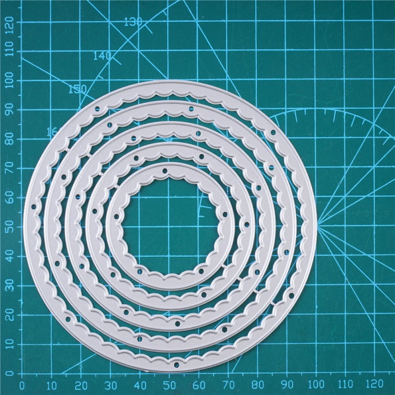 

Hot Nested Round Frames Set Metal Cutting Dies For DIY Scrapbook Paper Cards Embossed Decorative Craft Die Cut Circle Stencil
