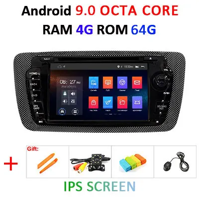 4G 64G IPS 4G 64G Android 9,0 2 din Автомобильный мультимедийный dvd-плеер стерео для сиденья Ibiza Авто Радио fm gps навигация wifi руль BT DAB - Цвет: 4G 64G IPS