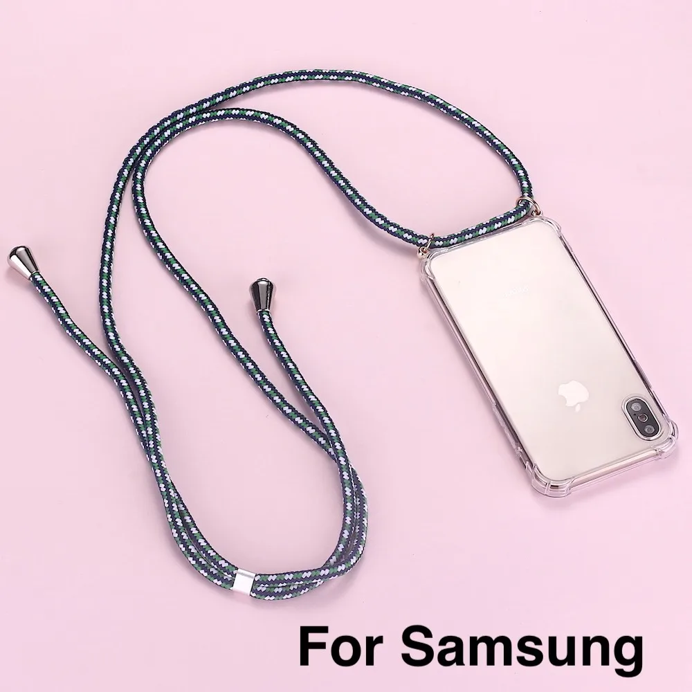 

Strap Cord Chain Phone Tape Necklace Lanyard Mobile Phone Case for Carry to Hang For SAMSUNG S8 S9 S10 A30 A50 A70 A7 A8 A9