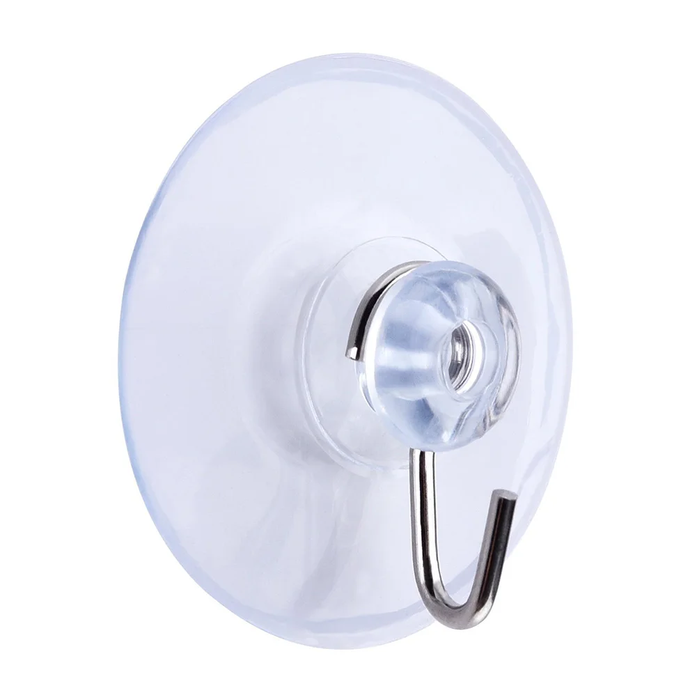 

New 5/Pcs Transparent Glass Window Wall Strong Suction Wall Hooks Hanger Kitchen Bathroom Suction Cup Suckers