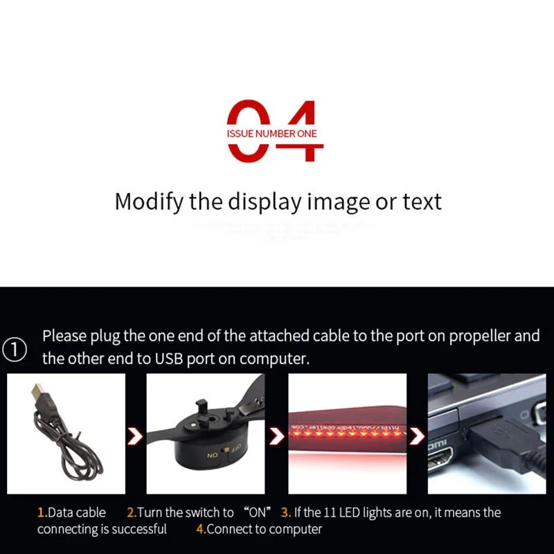 Программируемый красивый светодиодный Пропеллер для слов вспышка палитра