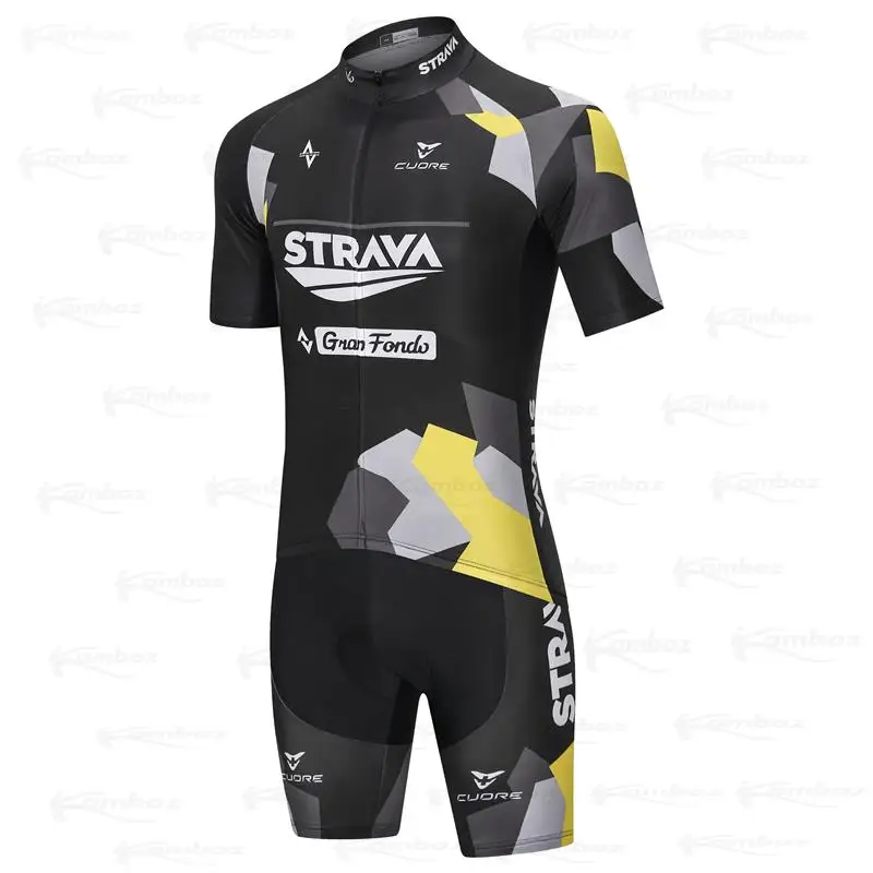 

Трикотажный костюм STRAVA для велоспорта, Мужская велосипедная кофта с коротким рукавом для горного велосипеда, Высококачественная быстросох...