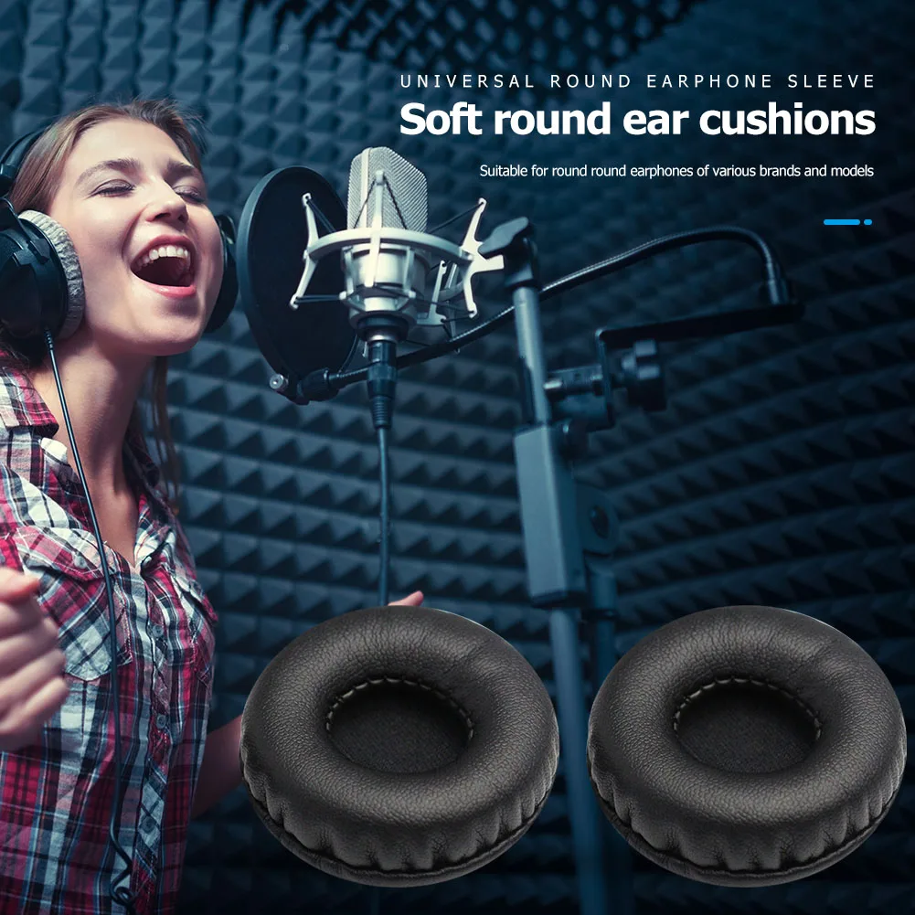 

1 Pair PU Earpads Universal 45mm-110mm Soft Protein Skin Foam Headphone Cushion Easily Carrying Lightweight Earphone Part