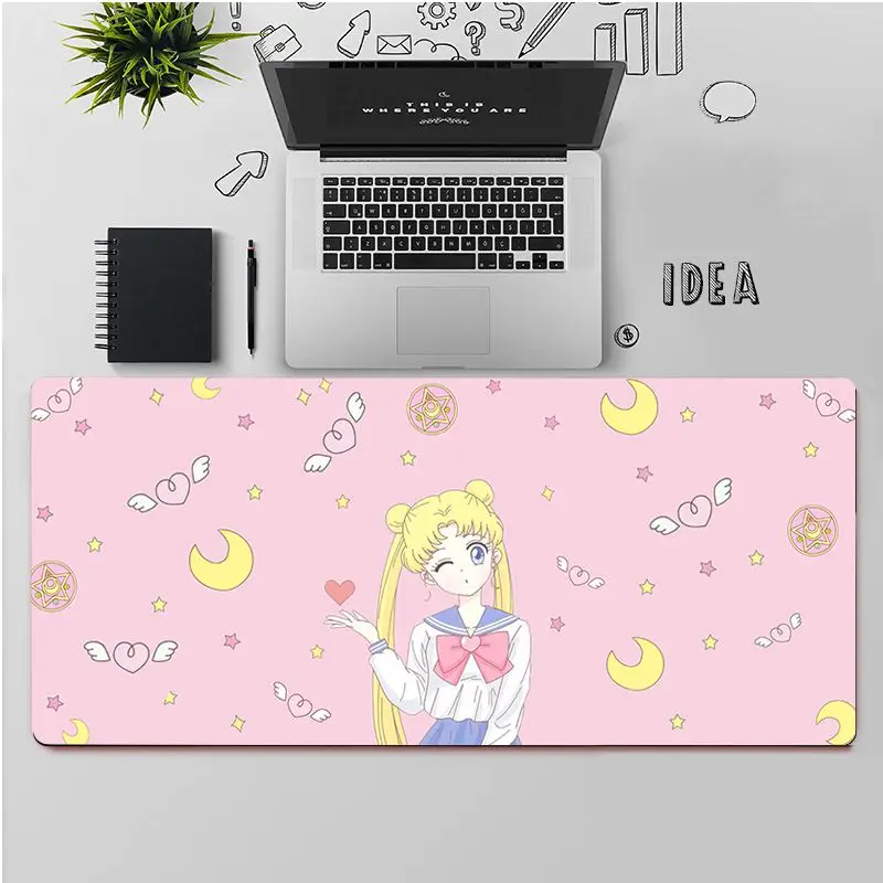 

FHNBLJ Top Quality for girls cute pink anime moon girl Laptop Computer Mousepad Free Shipping Large Mouse Pad Keyboards Mat