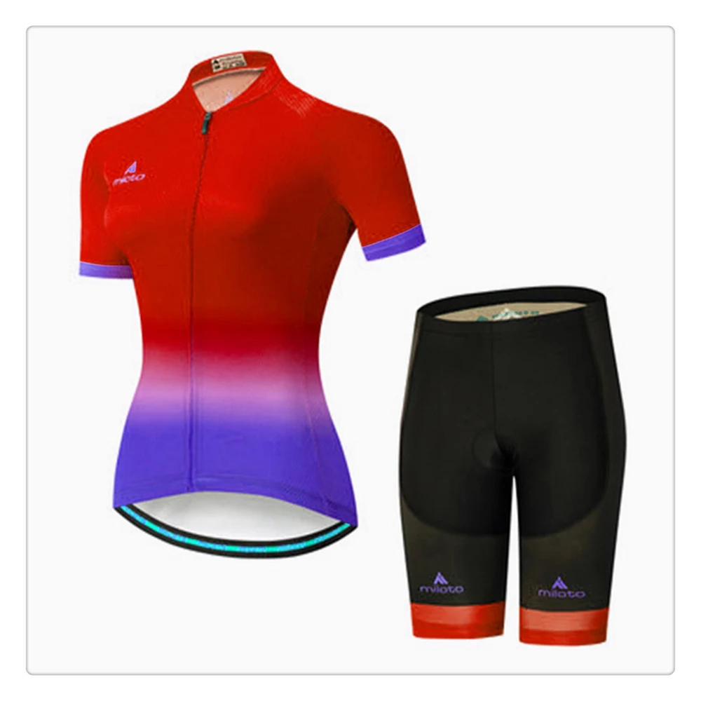 

Pro Team Short sleeve cycling jersey TOP Set Women Summer trek Bike Clothes MTB Ropa Ciclismo Bicycle Maillot Quick Dry 19D Pad