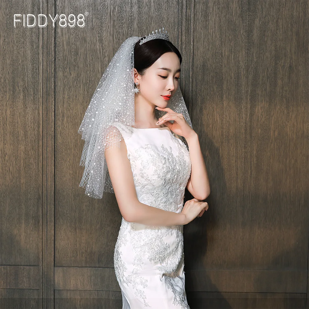 

Фата свадебная короткая с гребнем, 2 слоя, 2020 тюля