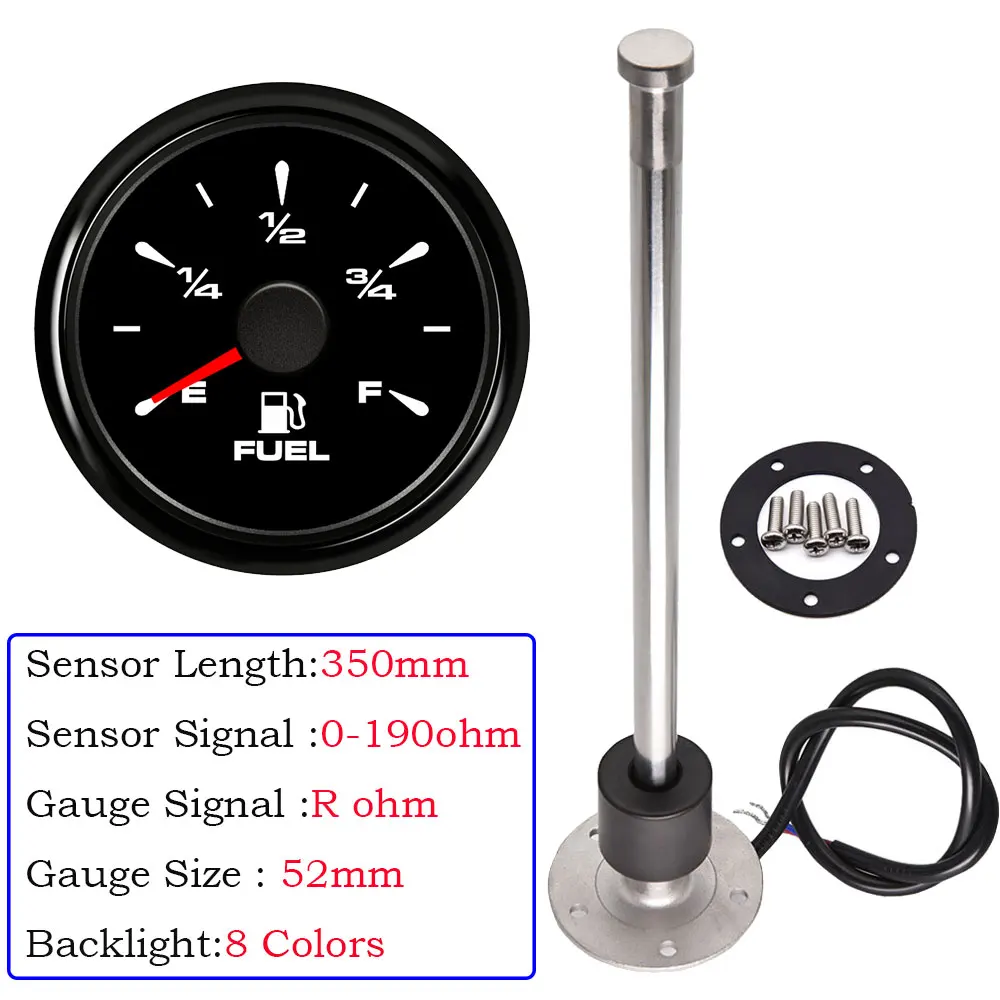 

Водонепроницаемый датчик уровня топлива 52 мм с 8 цветовой подсветкой для датчика уровня топлива 0 ~ 190 Ом для лодки, автомобиля, грузовика, автофургона по индивидуальному заказу