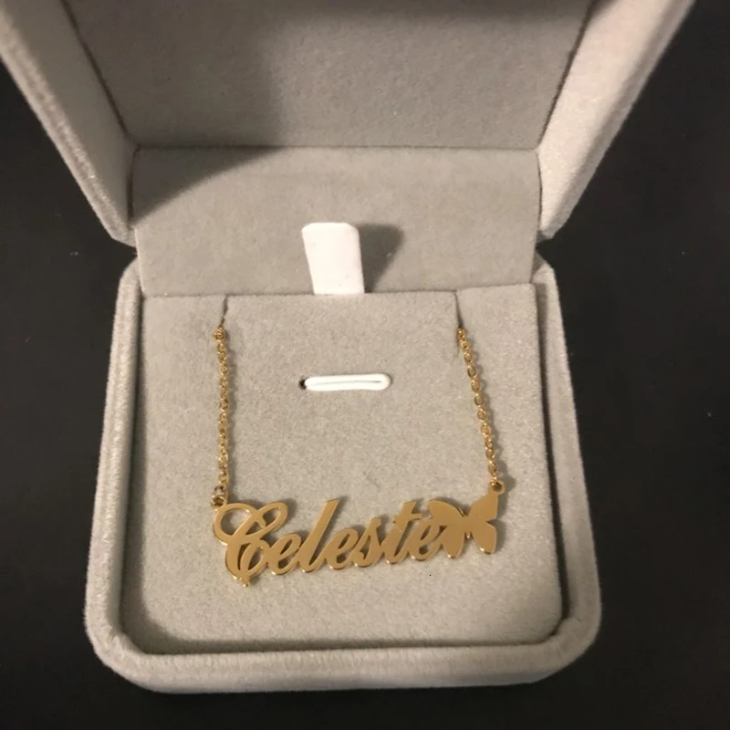 V привлечь Рождественский подарок табличка звезда колье золотой кулон бабочки