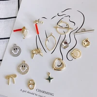 diy jewelry accessories exquisite alloy micro inlaid zircon pendant earrings jewelry accessories materials