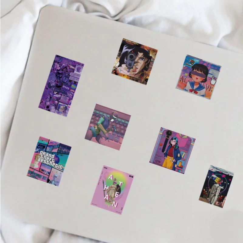 

10/30/50Pcs INS style steam wave girl Graffiti Waterproof Skateboard Travel Suitcase Phone Laptop Luggage Stickers DIY Kids