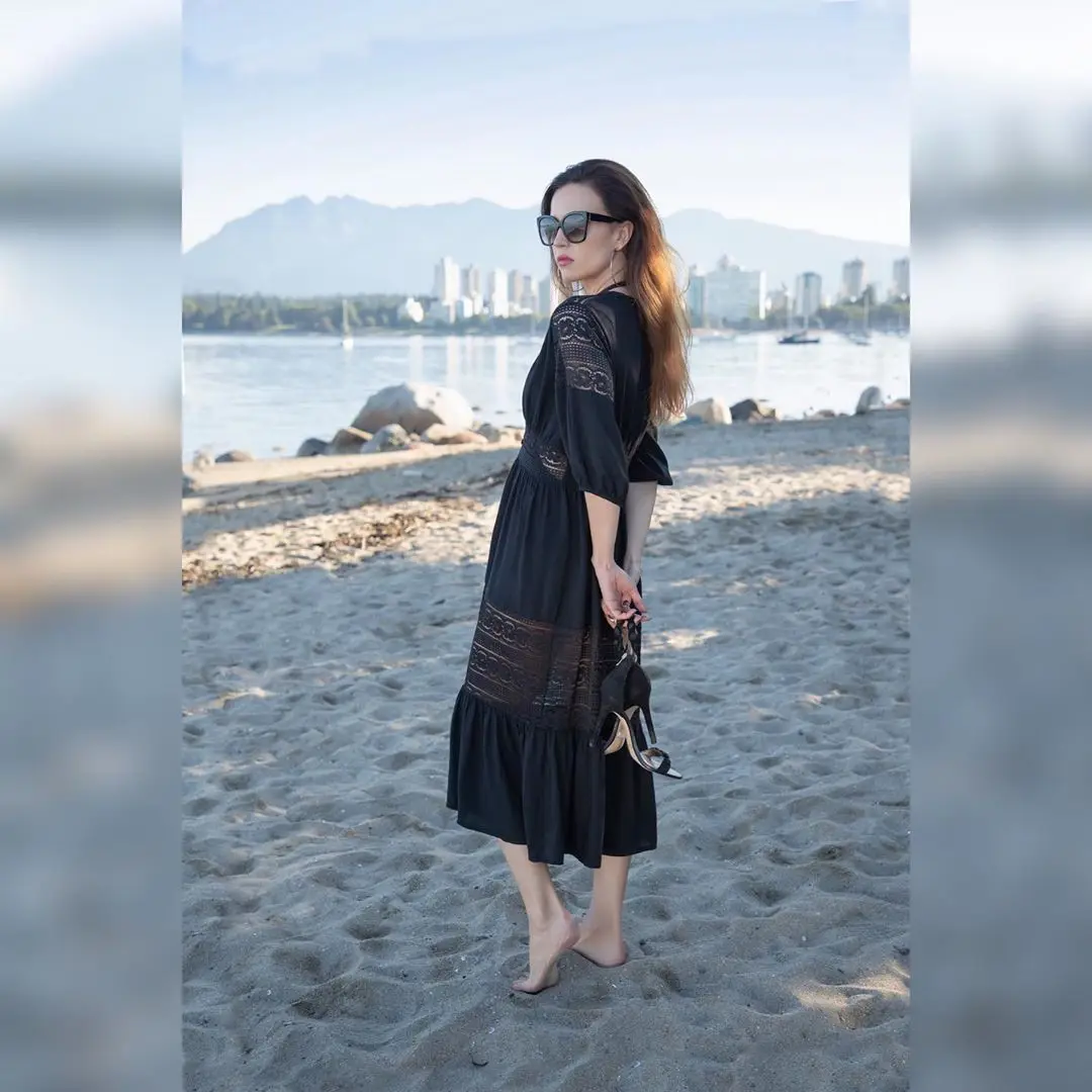 Элегантная Женская туника летнее Модное Длинное пляжное платье пикантное