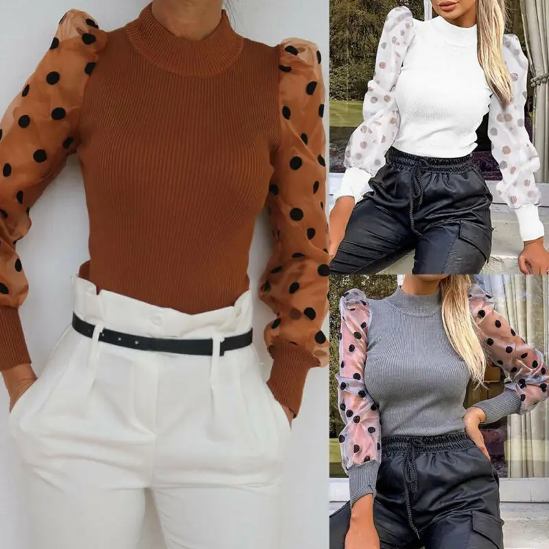 Модное Сетчатое боди с длинным рукавом женское трикотажное облегающее пикантное