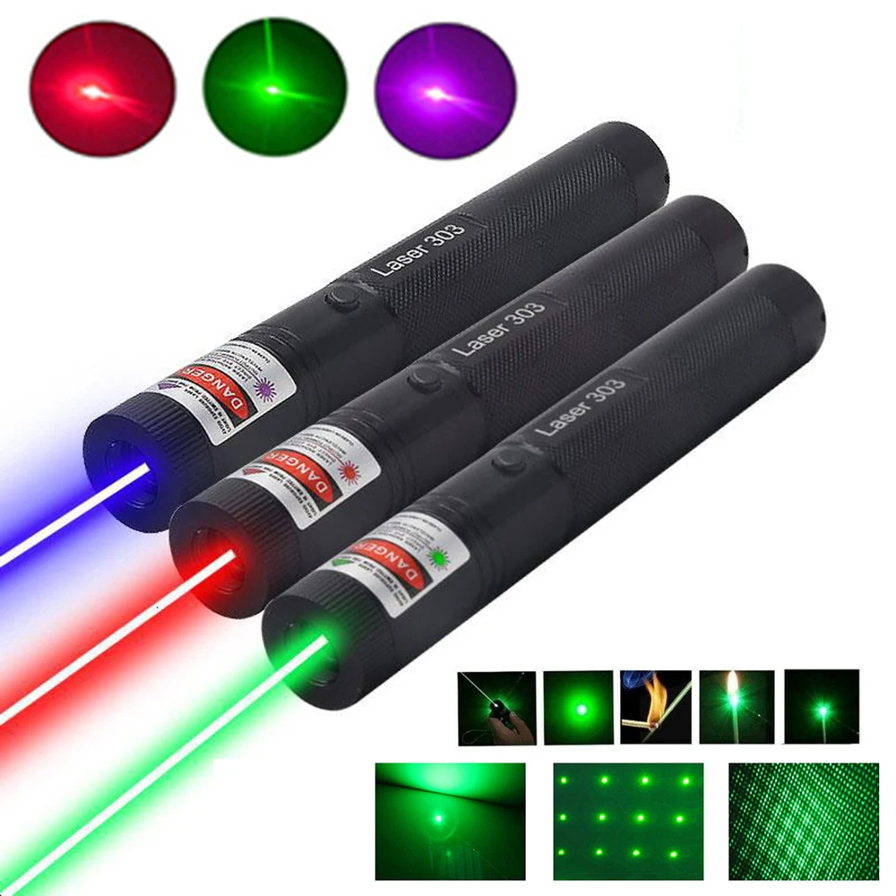 

High Power Laser Pointer 303 High Power 5 MW Red Purple Dot Green Laser Pointer Single Point Star Burning Laser High Quality