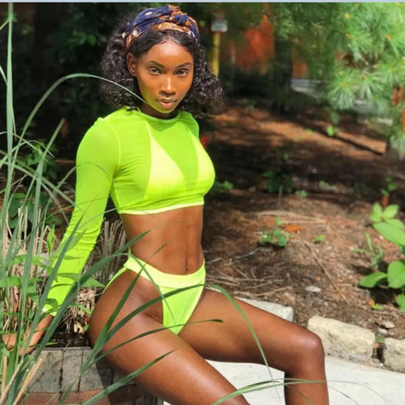 

Комплект из 3 предметов, женский сексуальный бикини набор из сетчатой ткани с длинными рукавами Cover up бюстгальтер Треугольники купальный ко...